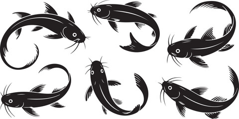 catfish silhouette design with white background