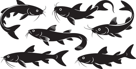 catfish silhouette design with white background