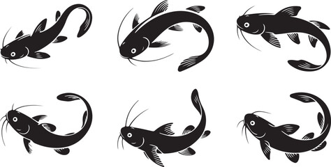 catfish silhouette design with white background
