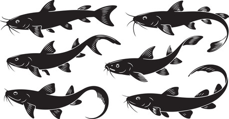 catfish silhouette design with white background