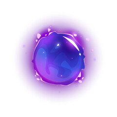 Glowing Purple Magic Orb on White Background.