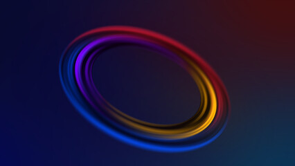 Dynamic Colorful Light Ring Abstract Dark Background Loop