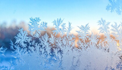 Abstract Winter Frost Patterns on a Windowpane