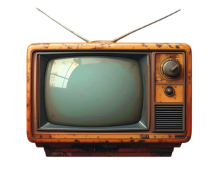  Old-School CRT TV 3D Illustration PNG