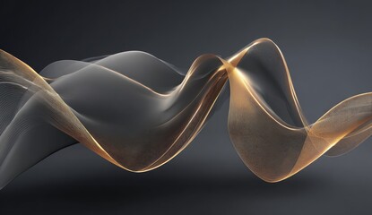 Glowing golden and white ribbons flow dynamically on a dark background.