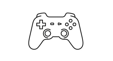 Simple gamepad vector icon minimalist line art illustration for gaming app design isolated on white background