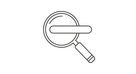Magnifying glass line icon simple vector search symbol for user interface design isolated on white background