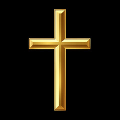 golden cross on black background
