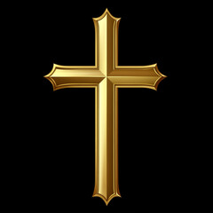 golden cross on black background