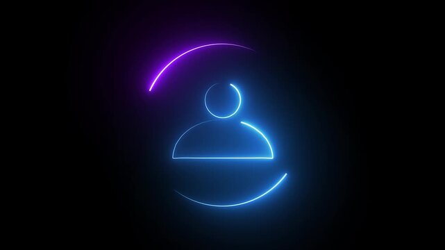 Neon Letter E in Blue and Purple Glow on Black Background alphabet character. Futuristic glowing letter E with blue-purple neon effect over dark black surface.