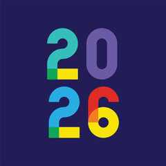 2026 Happy New Year Logo Design with Modern Typography