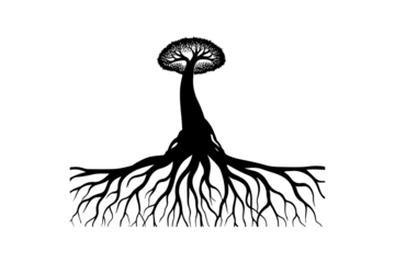 Tree Silhouette A Symbol of Strength, Growth, and Connection within Nature's Embrace