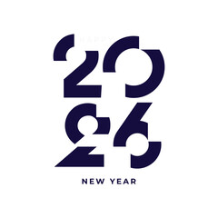 2026 Happy New Year Logo Design with Modern Typography