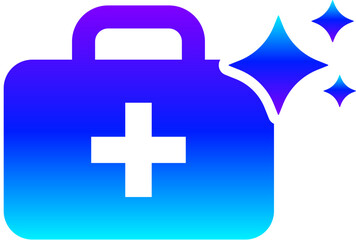 Generative AI Sparkle First Aid Kit Icon with Magic Glow for Medical Emergency