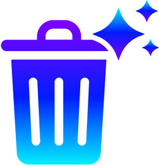 Generative AI Sparkle Trash Bin Icon with Magic Glow for Deleting