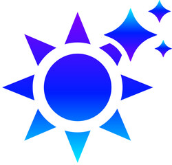Generative AI Sparkle Sun Icon with Magic Glow for Brightness or Fitness