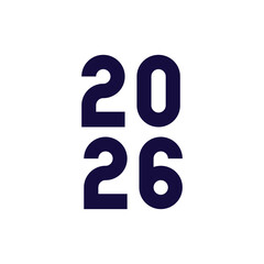 2026 Happy New Year Logo Design with Modern Typography