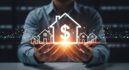 Secure your financial future with smart real estate investments, visualizing profitable home ownership and wealth growth.