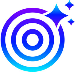 Generative AI Sparkle Target Icon with Magic Glow for Goal Setting
