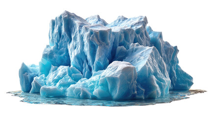 Fototapeta premium Iceberg in the vast sea: A captivating iceberg of glacial beauty floating calmly on the ocean surface. A symbol of nature's stark beauty and climate change