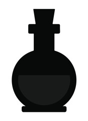 Black potion bottle illustration simple flat vector design isolated on white background