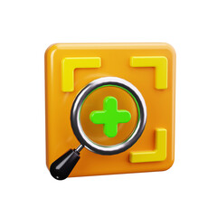 zoom in 3d render icons