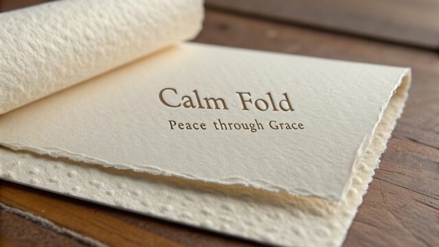 Elegant note card with embossed edges showcasing a calming design and inspiring message of peace through grace