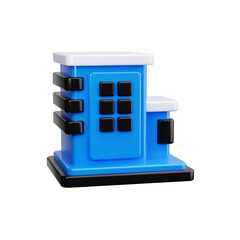 office building 3d render icons