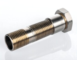 Close-up of a metallic bolt showing thread detail