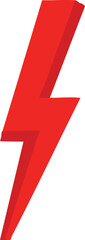 Obraz premium Vector art of red lightning bolt represents electricity danger