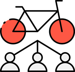 City Transport Rental Icon Set – Urban Mobility and Vehicle Sharing Flat Vector Illustration