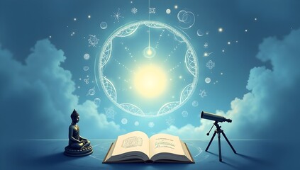 magic book and magic lamp