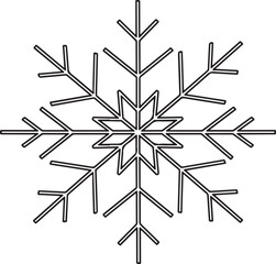 Fototapeta premium Stylized black and white snowflake outline winter cold