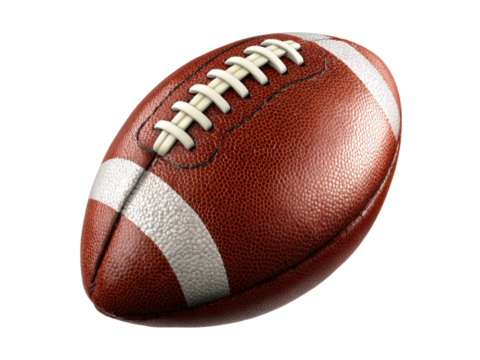 American football leather ball white laces sport, Isolated, Png Transparent Background