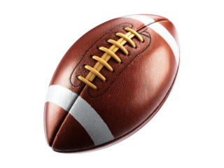 American football brown leather white stripes laces sport, Isolated, Png Transparent Background