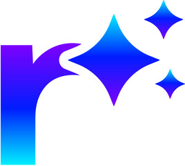Generative AI Sparkle Letter 'r' Icon with Magic Glow for Alphabet