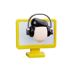 remote assistance 3d render icons