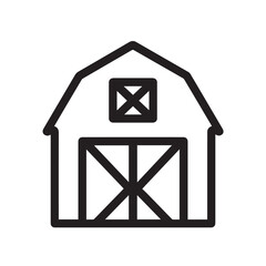 Barn Icon, Farm Building Outline Symbol Vector illustration.
