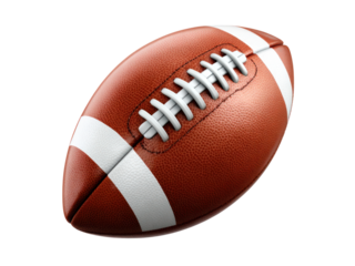 American football ball brown white stripes laces image, Isolated, Png Transparent Background