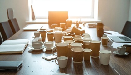 カフェインを摂取して気合を入れたオフィスの写真