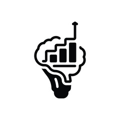 Black solid icon for growth mindset