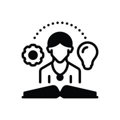 Black solid icon for learning skills