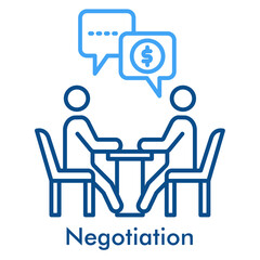 Negotiation Icon in Outline Color Style. Vector Illustration for Business Meeting and Partnership Concept