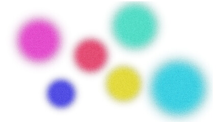 Colorful Soft Circles with Grainy Texture on Tranparent Overlay Light Leak White Background blurred bokeh