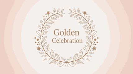 Golden Celebration Wreath Vector Design