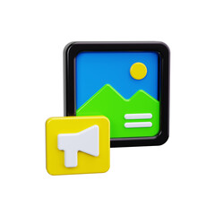 Content Marketing 3d render icons