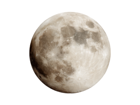 Luminous celestial orb detailed surface texture against black expanse moon lunar, Isolated, Png Transparent Background