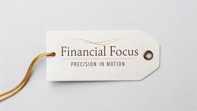 Elegant Tag Design Featuring Financial Focus and Precision in Motion for Branding or Marketing Purposes