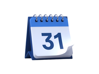 Calendar's Perspective: A sleek, modern calendar rests on a desk, poised on the final day of a month. The vibrant colors and clean lines of the page bring a sense of order to time.