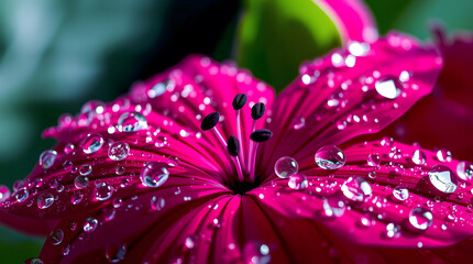 pink flower with water drops